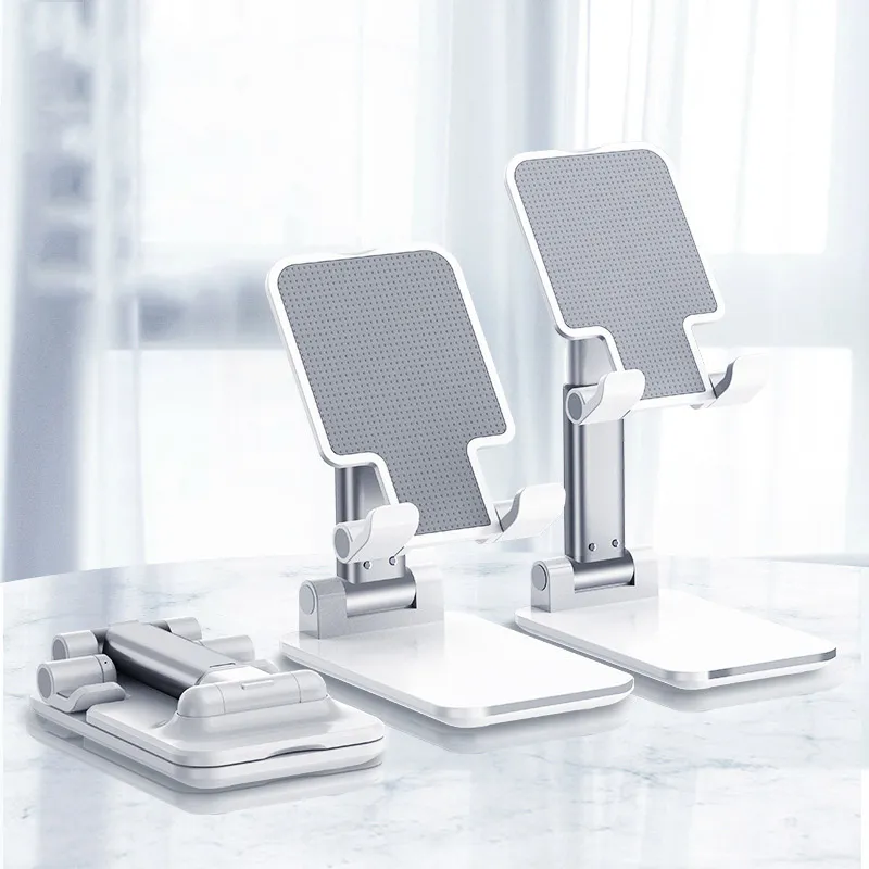 Lot De 4 Supports Téléphone Pliables Universels - Noir Et Rouge, Angles Ajustables, Compatible Smartphones Et Tablettes Jusqu'à 10"