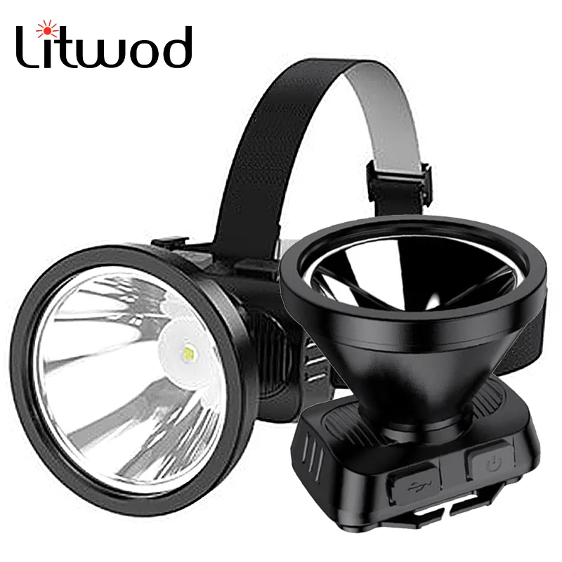 Z20 Dropshipping Hoge kwaliteit ingebouwde oplaadbare 2400mAh batterij LED-koplamp Zaklamp Koplamp Auto Wall Charger Camping Light