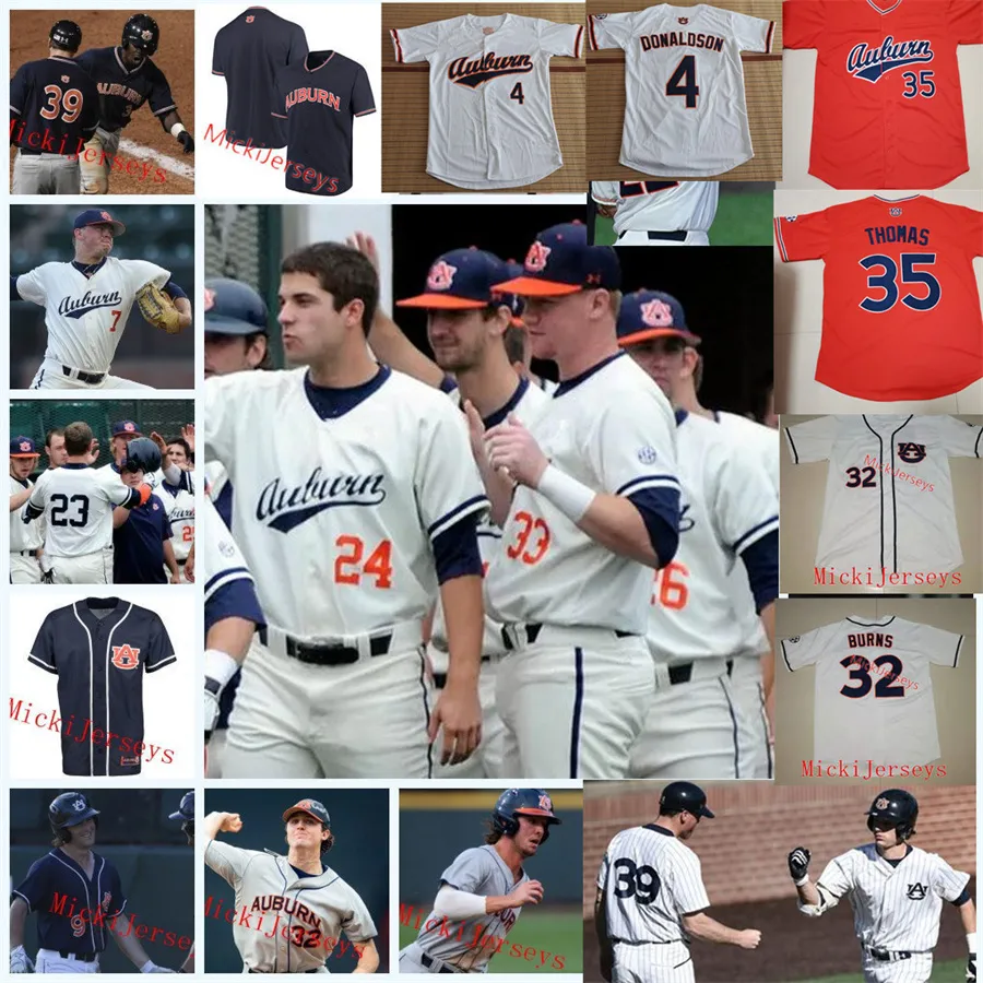 NCAA Custom AU Baseball Jersey Jarrett Eaton Ed Johnso Judd Ward Rankin Woley Steven Williams Ryan Bliss Will Holland Kason Howell Edouard Julien Conor Davis ويل هولاند كاسون هويل إدوارد جوليان كونور ديفيس