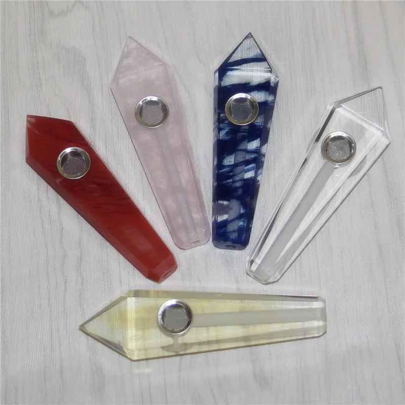 Wholesale smoking pipe natural Amethyst Crystal Tobacco healing Hand Pipes Carb Hole quartz banger nails glass bowls 14mm