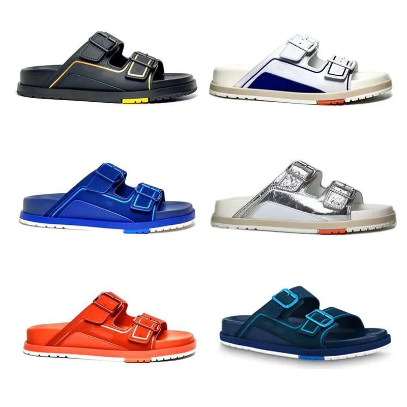 2021 Herren Designer Platform Slides Trainer Mules Sport Slipper Leder Schnalle Einstellbare Riemen Sandalen Sommer Outdoor Casual Schuhe Runner Hausschuhe mit Box 293