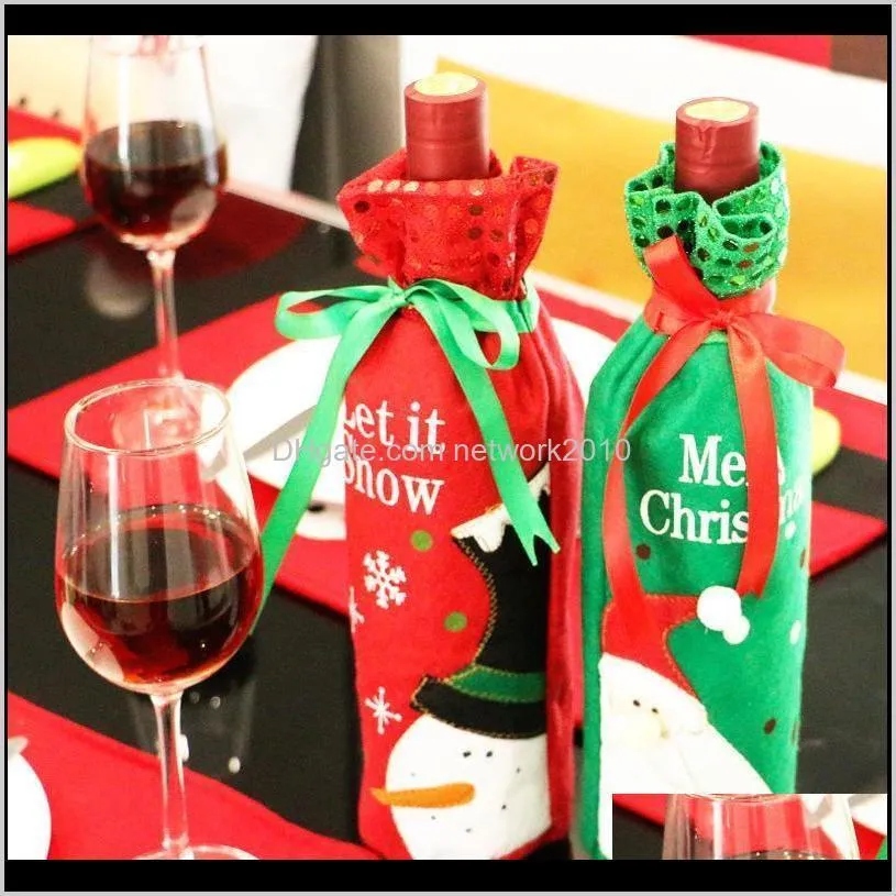 red wine bottle bags christmas decorations gift party best gift for xmas bar red wine bottle cover bags shipping