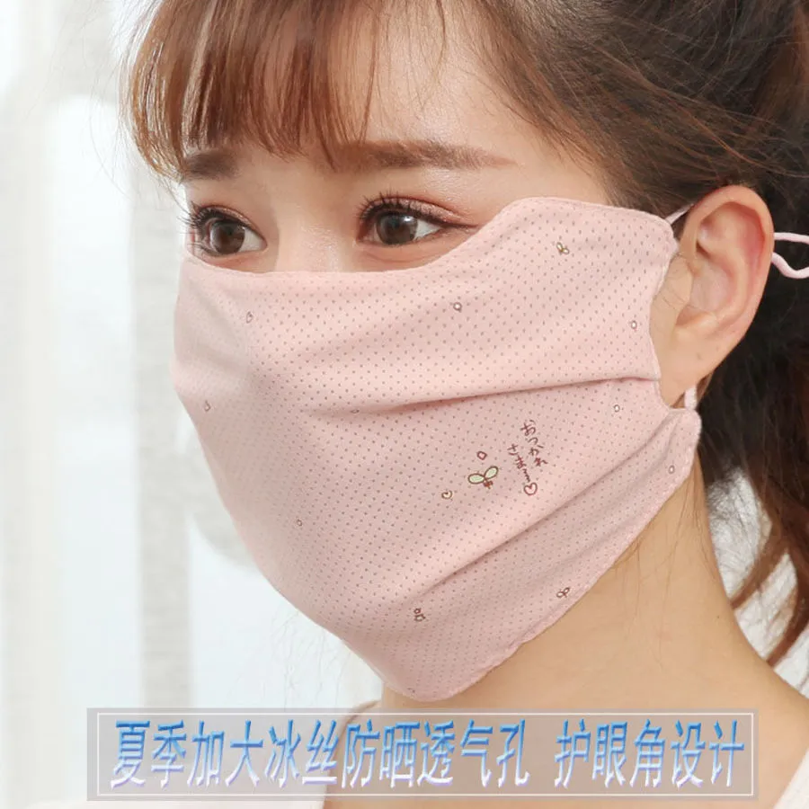 Spring and Summer New Ice Silk Mask Increases Dust-proof Breathable Can Wash Eyes Cover Whole Face Korean Lovely 929X720