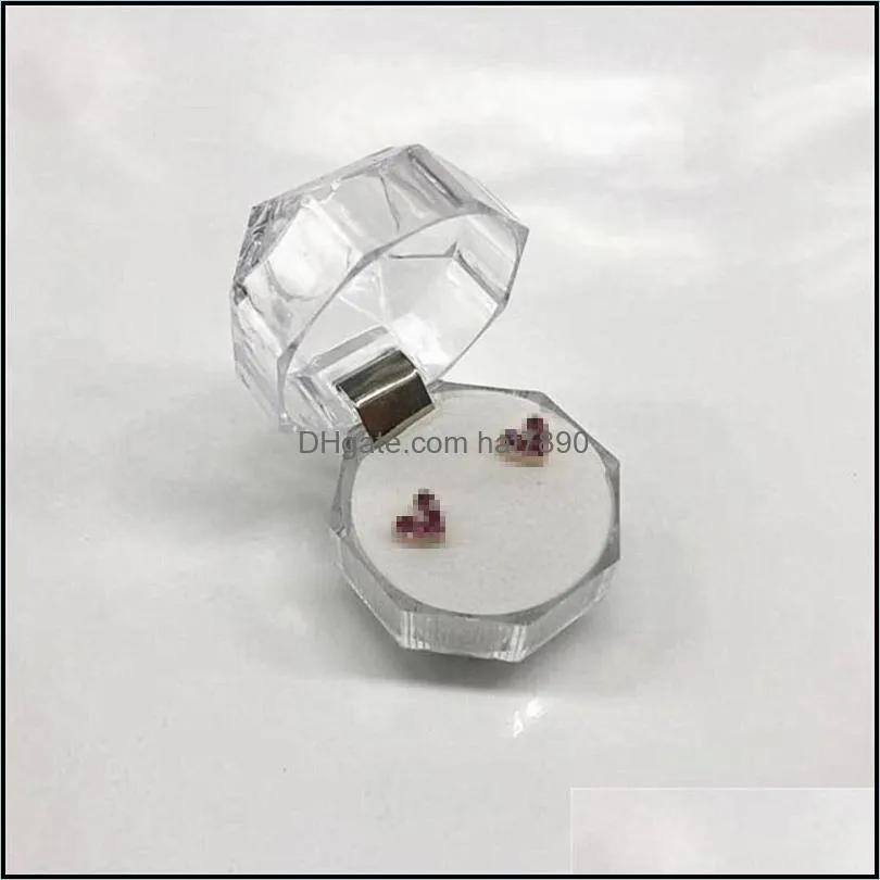 Clear Plastic Ring Earrings Display Boxes Pendant Beads Storage Organizer Package Case Gift Fashion Jewelry Box