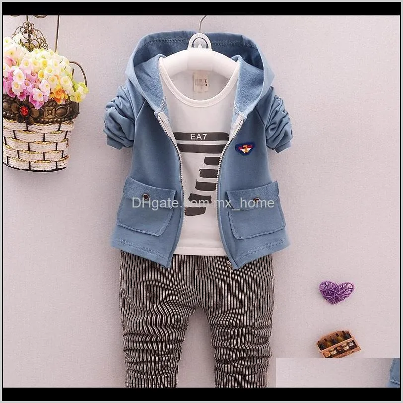 Baby Maternità Drop Delivery 2021 Baby Boy Sets Spring Cotton Number Stampa Tshirtscoatspants a maniche lunghe 3 pezzi Abiti per bambini Coagulo per bambini