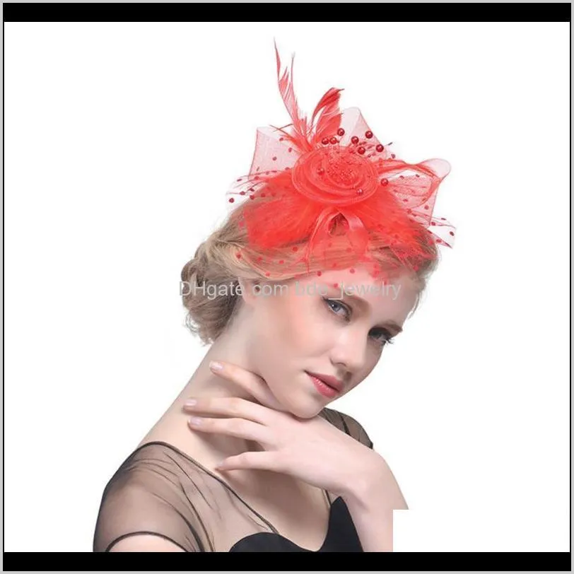 women flower cocktail party wear feather fascinating top hat for girls and ladies