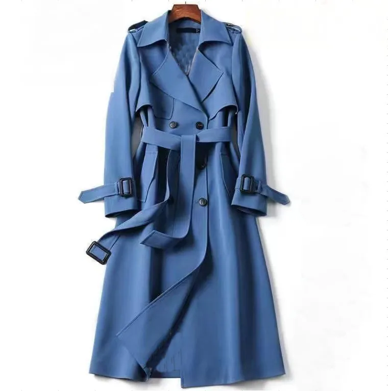 Cappotto impermeabile da donna in cotone a doppio petto Westminster di media lunghezza Street Cappotti cachi da donna Capispalla Classico lungo Waterloo Heritage Trench Coat Mutandine