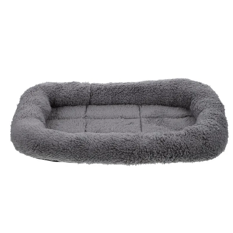 Lits pour chats, meubles en tissu, coussin pour chien, coussin de couchage pour animaux de compagnie, tapis chaud d'hiver pour fourniture domestique (gris)