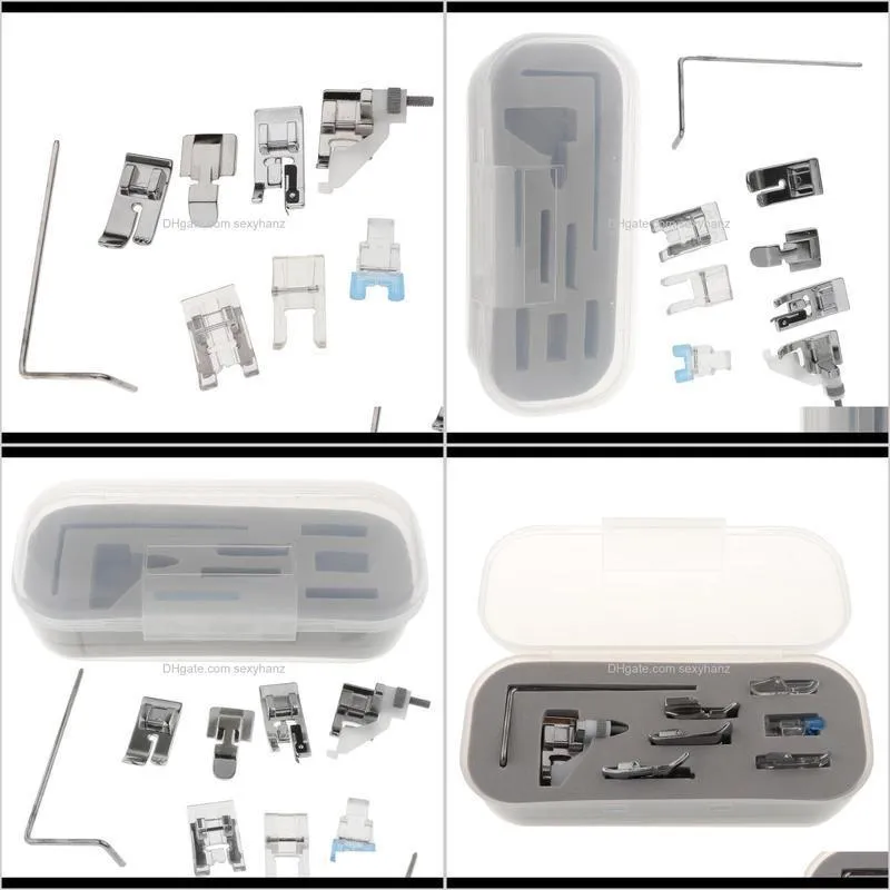 8 pieces multi function domestic sewing machine presser foot feet set with plastic case