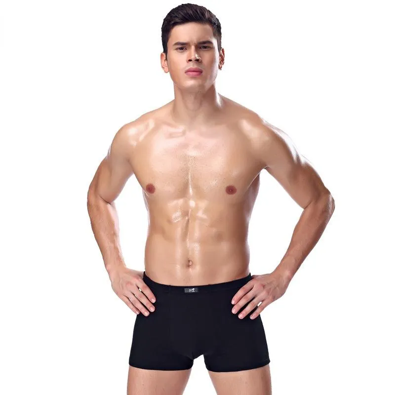 Underpants 7Pcs lot Men's Underwear Solid Color Modal U Convex Middle Waist Breathable Boxer Stretch Shorts Larger Size L-3XL194c