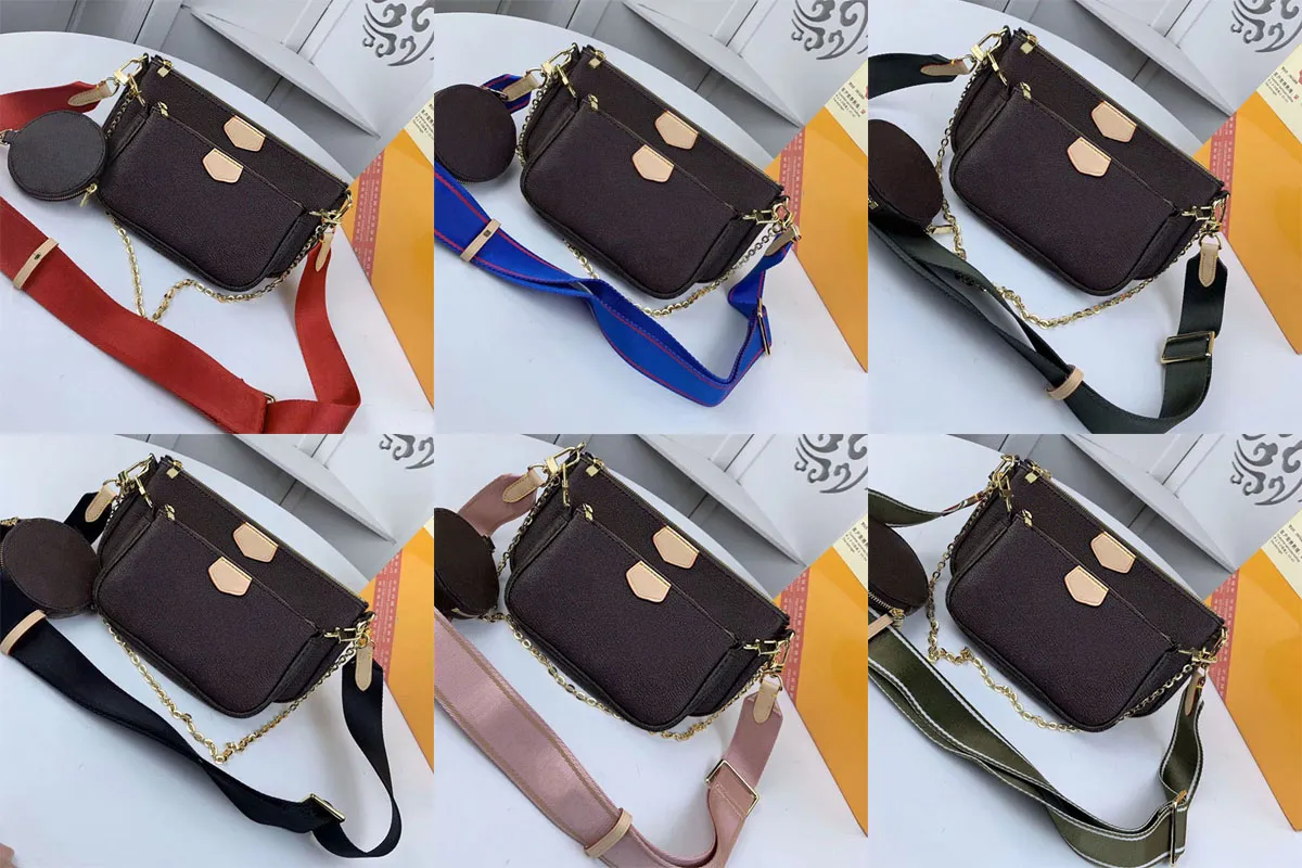 Trzy multi akcesoria luksusowa designerska torba na ramię moda crossbody torebka torebki damskie crossbody 3 sztuka zestawy pochette łańcuszek torebki damskie szt. Z pudełkiem