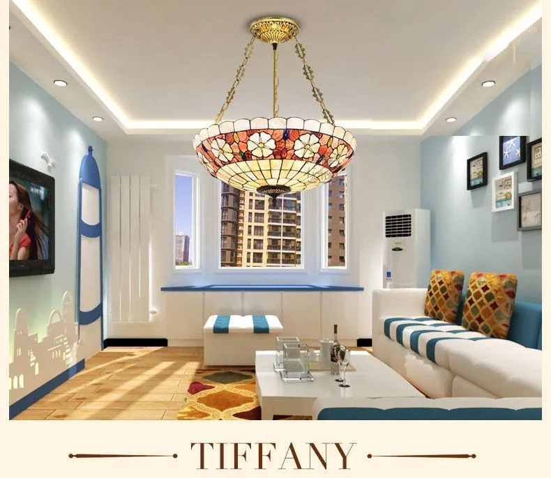 Lampes Pendentif Tiffany Art Lampe Art Shell Chandelier Waratah Anti Chambre à coucher Salle à manger Lustre Pender