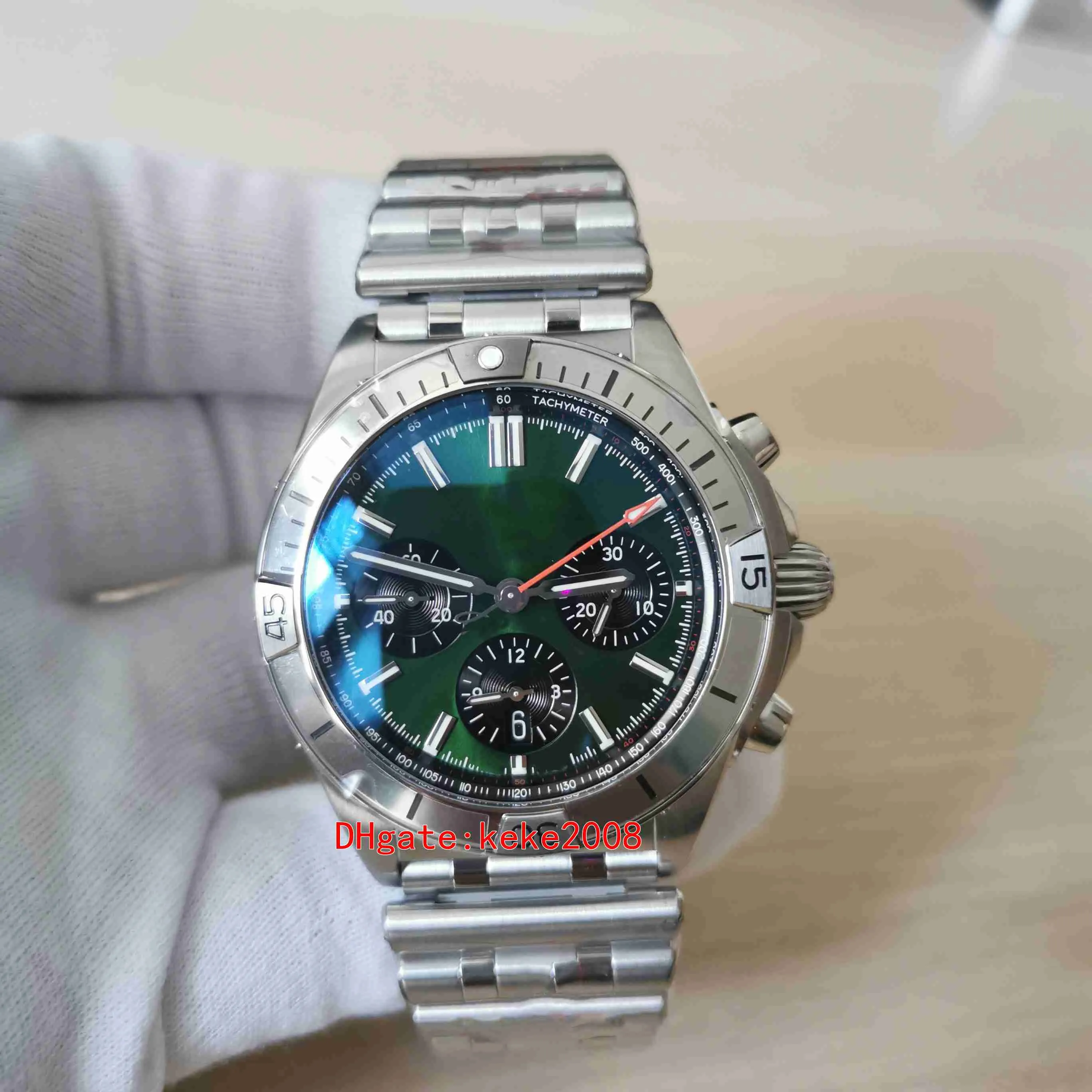 Orologi da polso da uomo GF Super Version AB01343A1L1A1 Cinturino proiettile da 42 mm Acciaio inossidabile 316L Quadrante verde Movimento Asia 7750 Orologio da uomo meccanico automatico Orologi