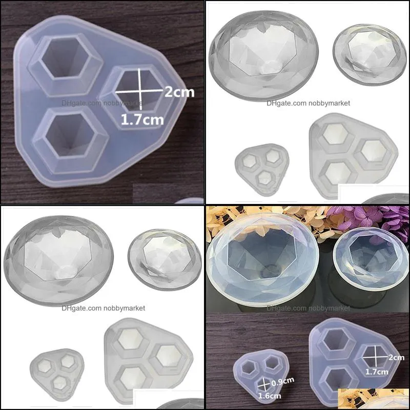 4Pc Diamond Transparent Dried Flower Decorative Uv Resin Liquid Silicone Molds For Making Jewelry Handcraft Pendant Tools