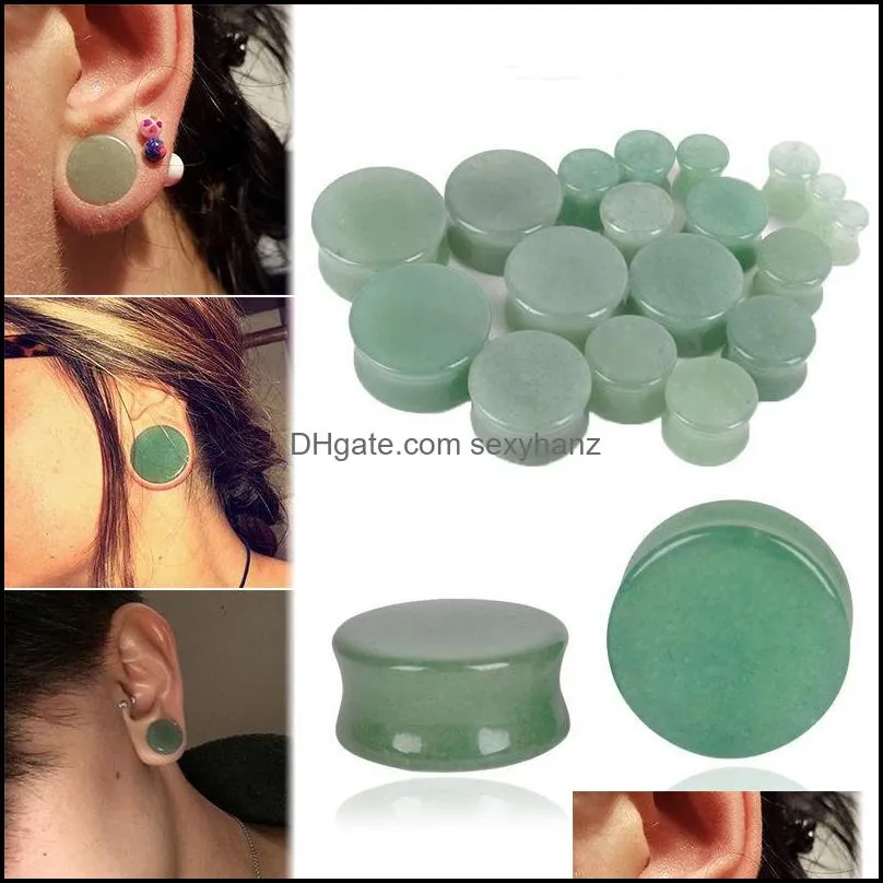 Other Natural Purple Green Stone Ear Plugs Gauges Earrings 8-20mm Plug Flesh Tunnel Expander Stretcher Body Piercing Jewelry