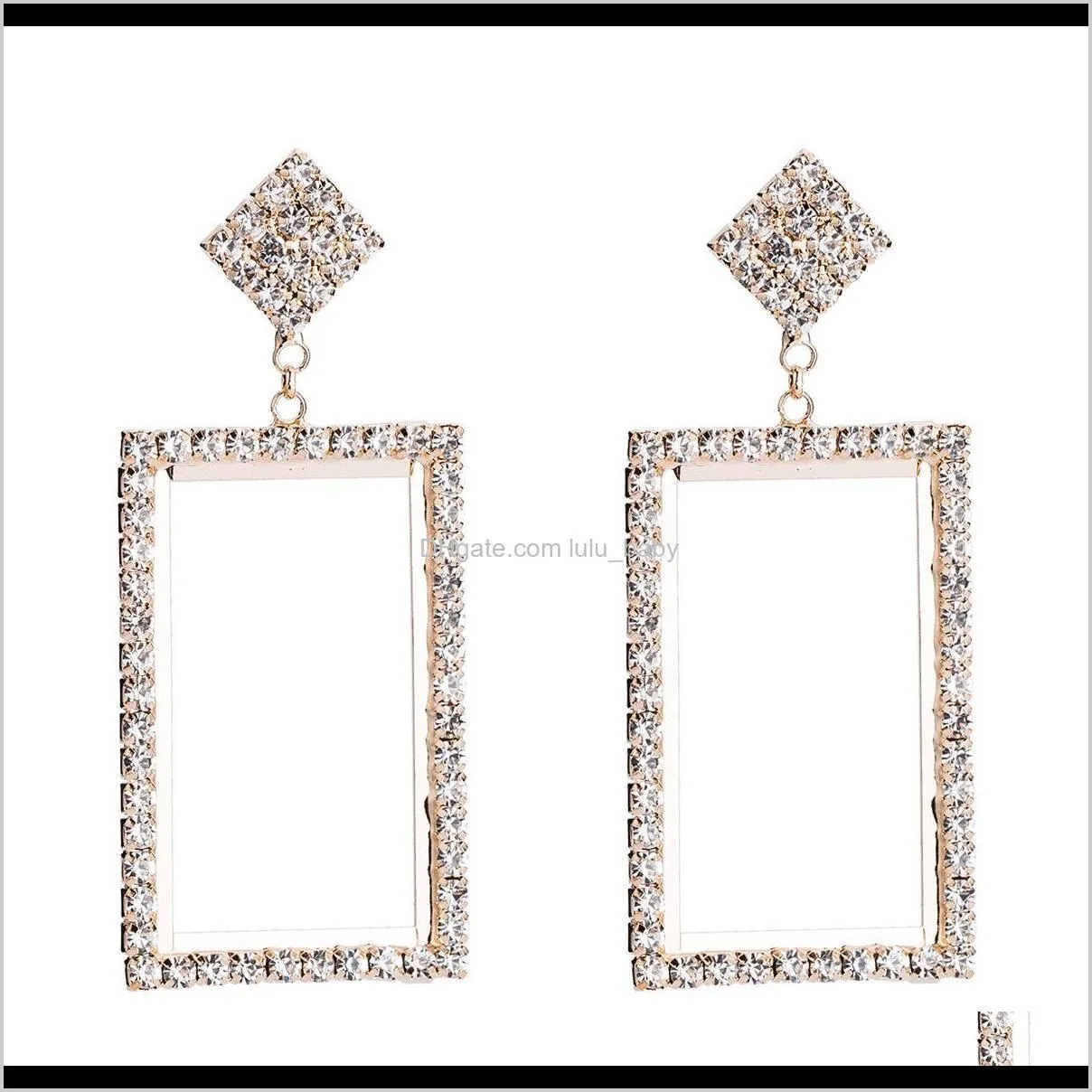 exaggerated square acrylic hollow diamond earrings fashionable earrings for women