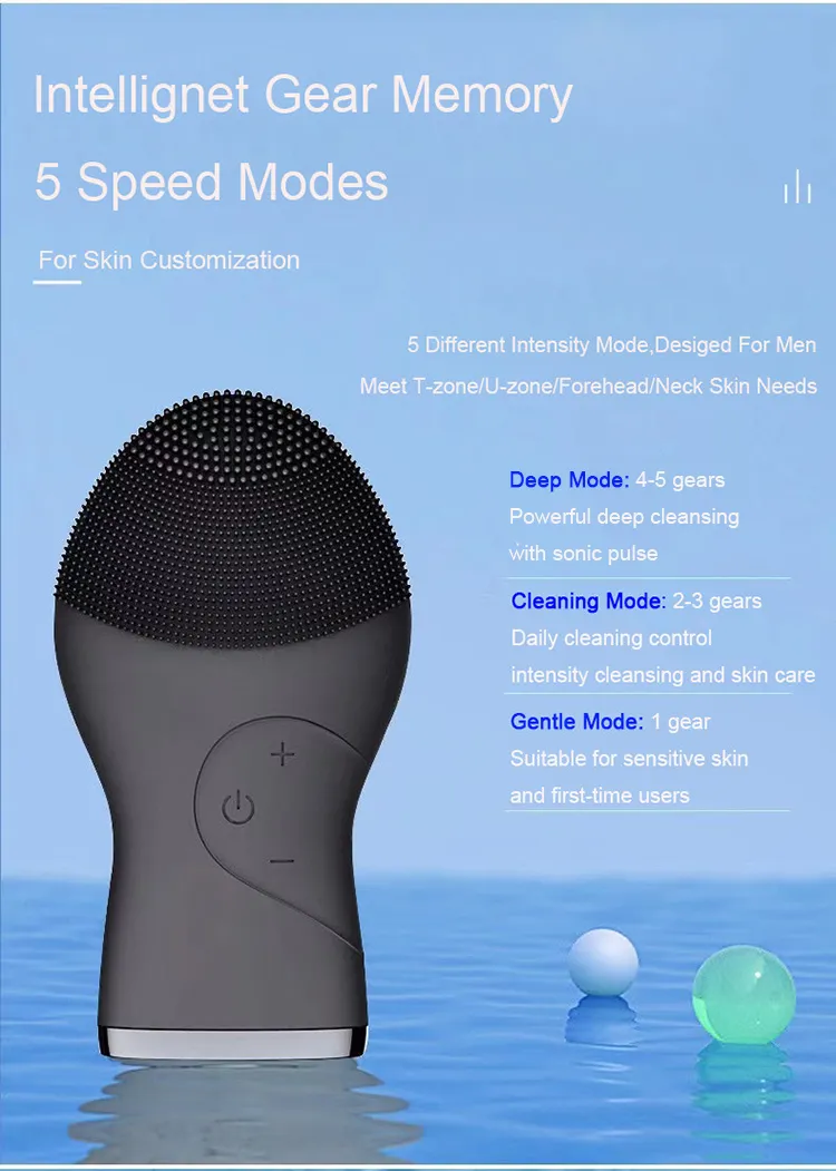 Brosse Nettoyante Visage Sonic En Silicone Rechargeable USB - Étanche, Pour Tous Types De Peau