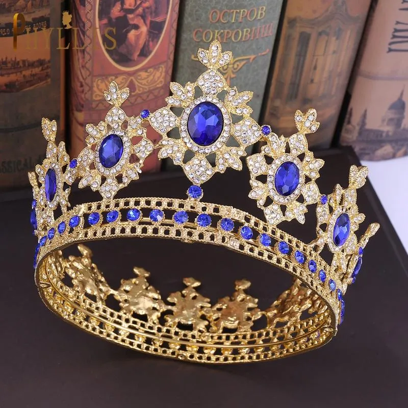 Pinces à cheveux Barrettes A306 Baroque Princesse Strass Couronne Bijoux De Mariage Cadeaux De Mariée Diadèmes Fête Pageant De Mariée Chrystal Chapeaux