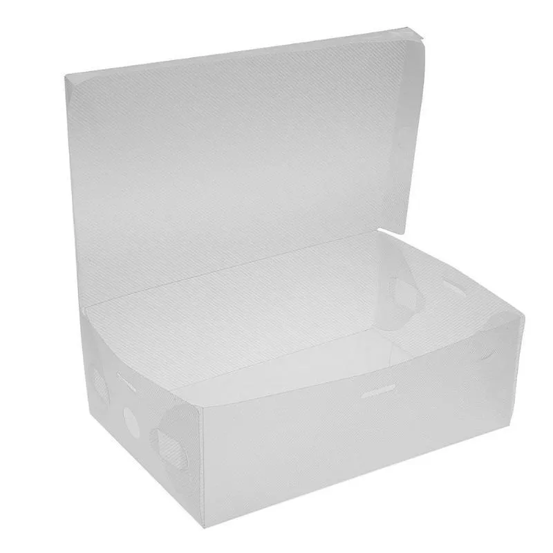 Schoenopslag Box Case Opvouwbare Thicken Transparent Plastic Schoenen Organizer Dozen Houder Mand Clear 20pcs / lot
