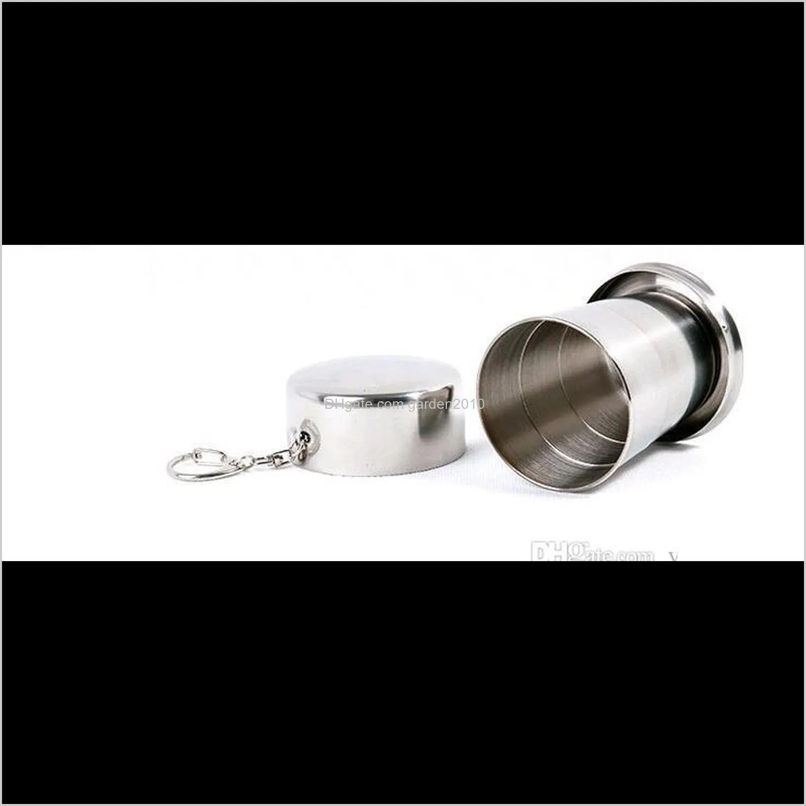 portable stainless steel drinking wine cup mug for outdoor travel picnic key chain collapsible telescopic cup 75ml