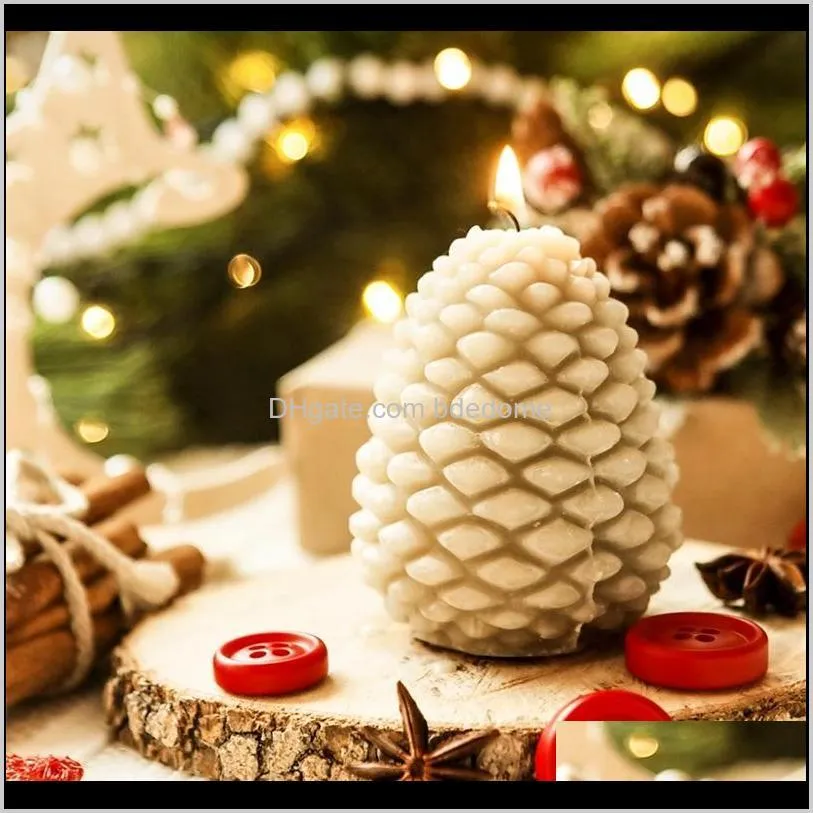 3d christmas pine cone silicone candle mold aromatherapy soap mould for candle making chocolate cake decoration tools