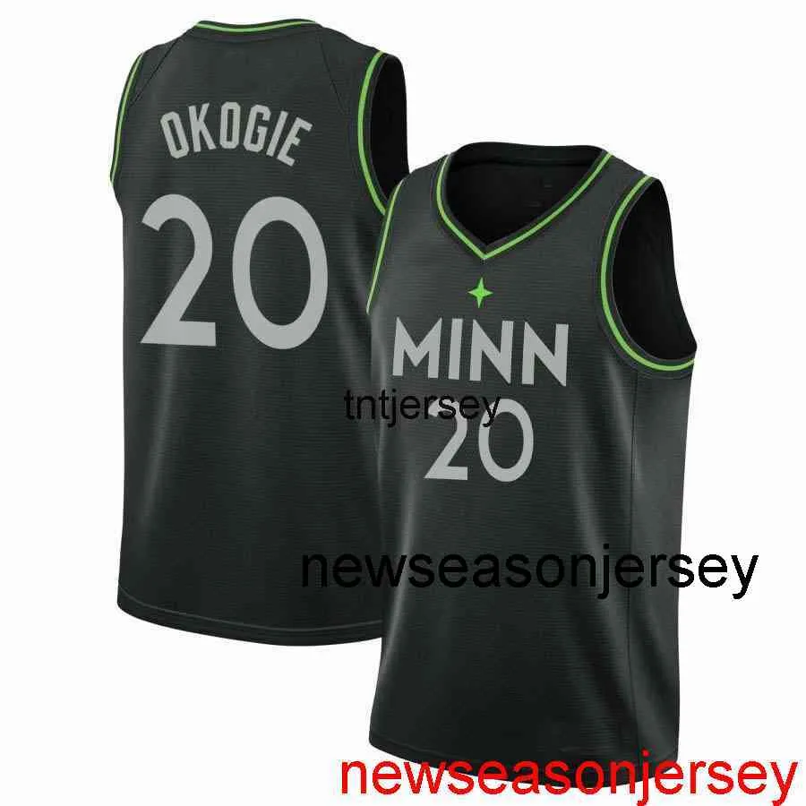 Tani niestandardowy Josh Okogie #20 2021 Swingman Jersey zszyty męskie koszulki do koszykówki XS-6xl