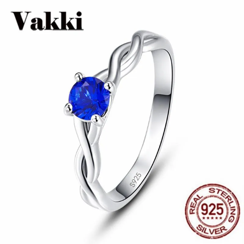 Bröllopsringar Fashion Twisted Blue CZ Ring Female Jewelry Engagement for Women Gifts WholSale