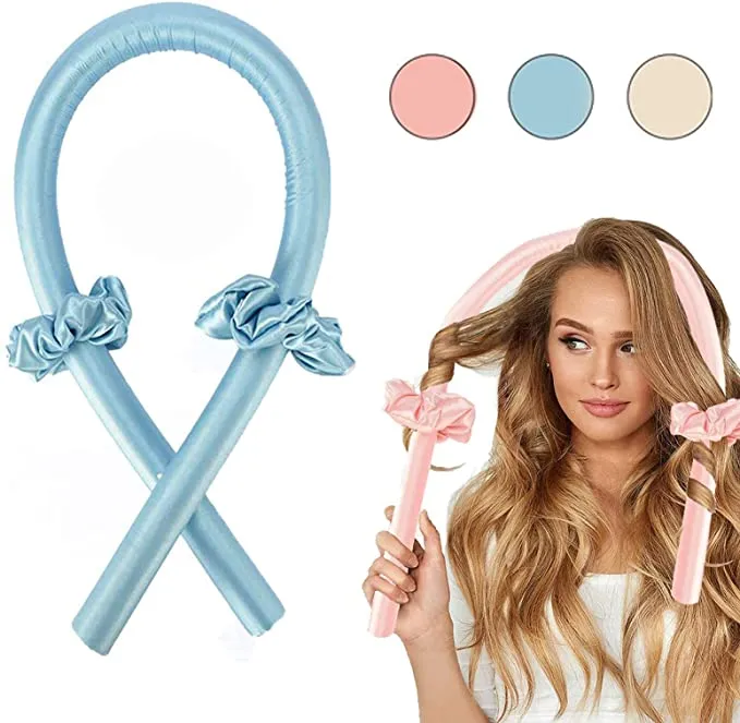 Encrespadores de cabelo sem calor para cabelos longos cachos de seda desidratados headband sem curlers de calor curling fita espuma de cabelo flexi haste