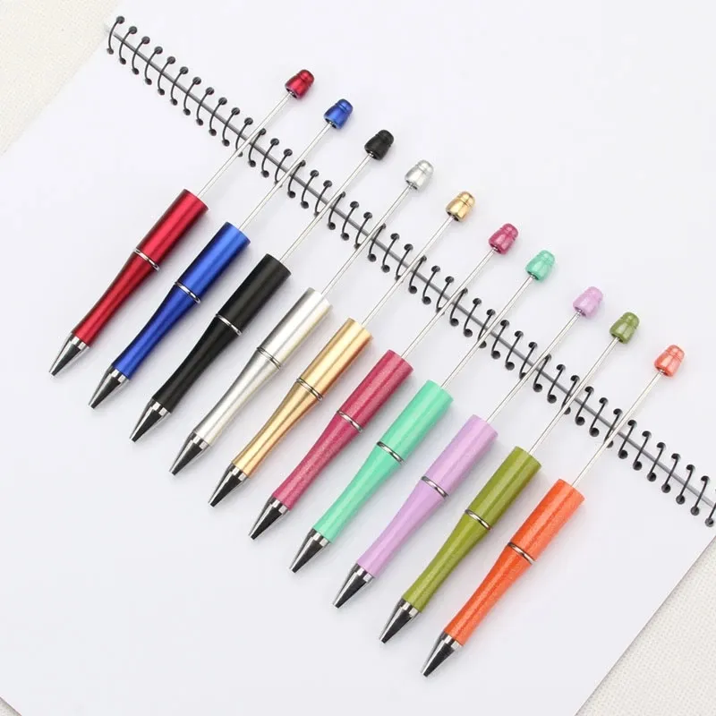 Beadable Ballpoint Pens Bead Rollerball Pen Plastic DIY Ink Pens Beaded  Pens Gift for Kid Student Office School Supplies 