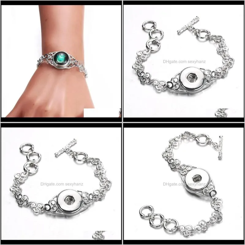 fashion circle charms snap bracelet adjustable fit 18mm snap buttons jewelry bracelets for women jewelry wholesale