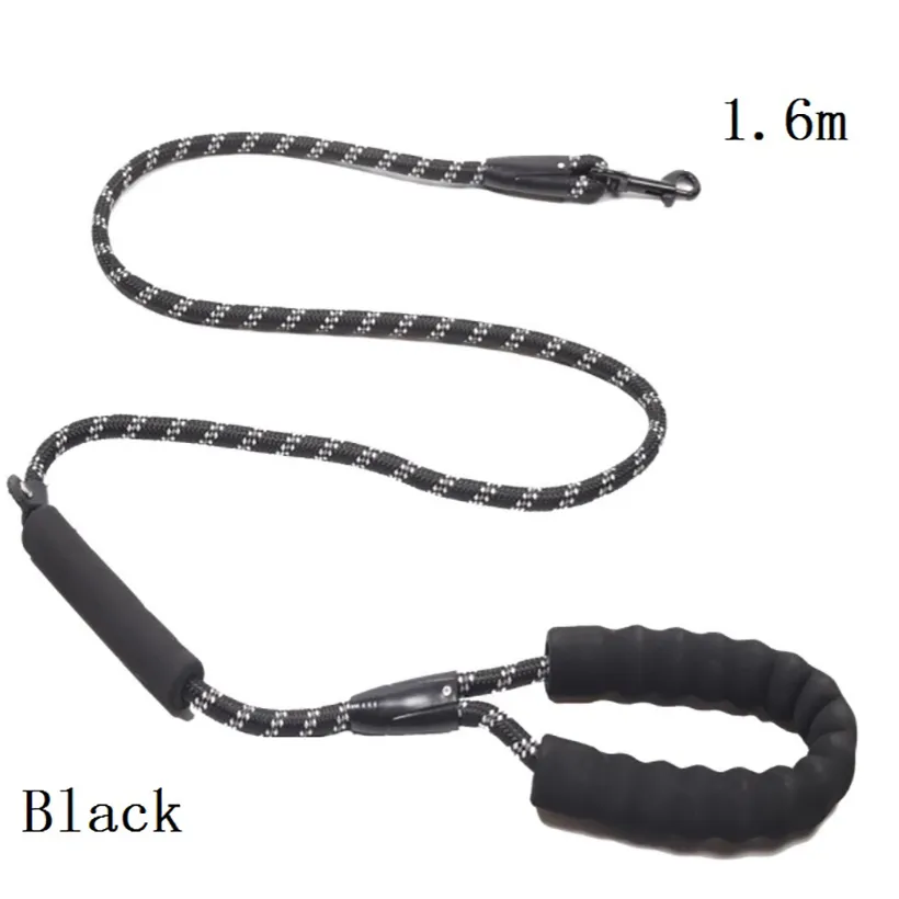 Justerbar nylonhundspår reflekterande bly rep mjuk krage för stora hundar Pet Leash Chain Ropes HH21-229