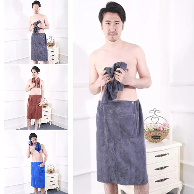 Towel Wearable Magic Bath With Pockets Soft Beach Blanket Shower Skirt Sports Towels For Gym Men Drop-V12