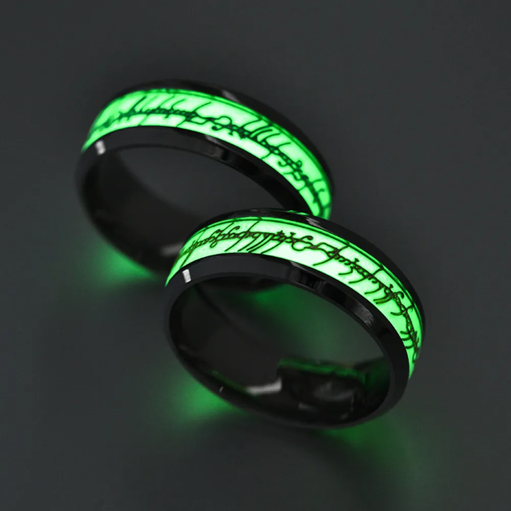 8mm Titanium Steel Magic Luminous Ring Mix Size 17-21