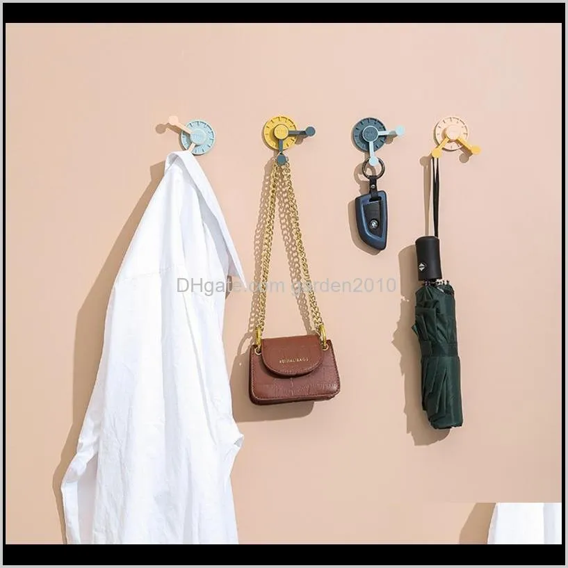 4 packs of creative masks on the wall seamless no perforation rotating strong hooks hanger hook kitchen bathroom strong hook