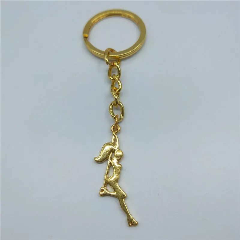 Nyckelringar Trendiga Pole Dancer Nyckelringar Strip Present till Bachelorette Party Kvinnor Nyckelring Figur Smycken181P