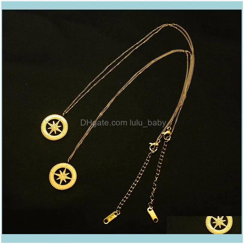 Pendant Necklaces Fashion Gold Color Stainless Steel Choker Necklace For Women High Quality Eight Pointed Star Pendants Femme Jewelry