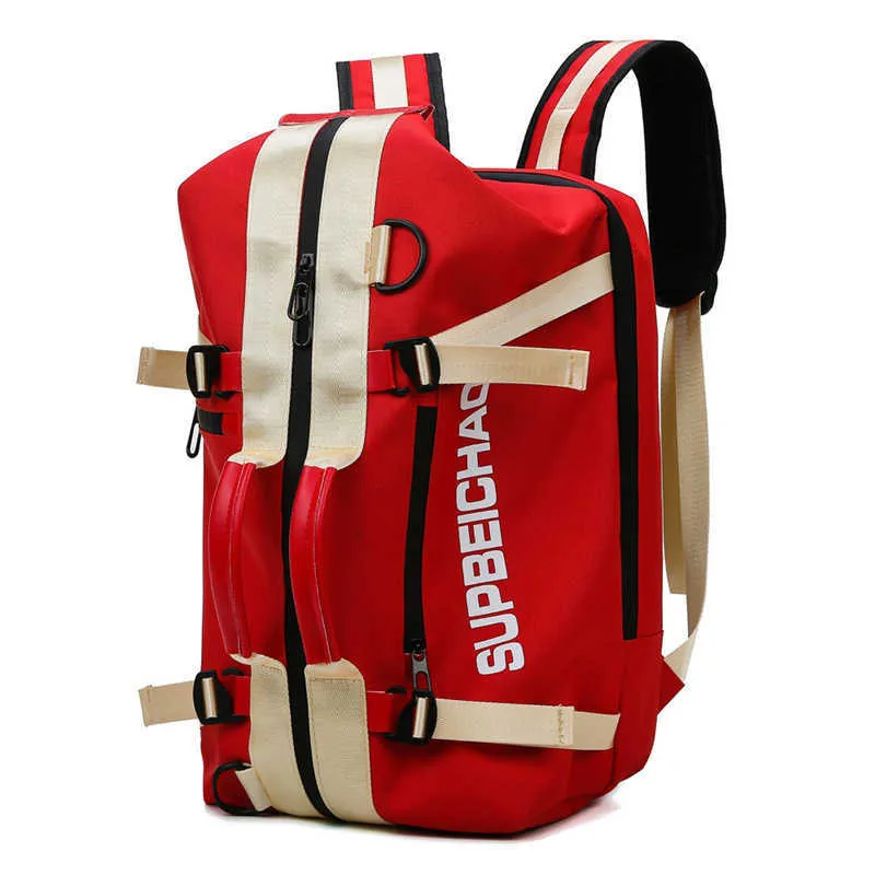 Men Sport Gym Bag Women Fitness Backpack Large Waterproof Multi-Functional Dry Wet Separation Bag Crossbody Travel Bag Q0705