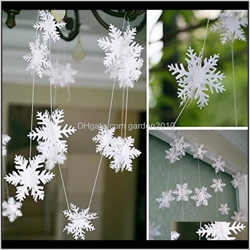 1 string christmas tree decorations hanging pendant ornaments new year party decoration 3d snowflake star strip flag garlands1