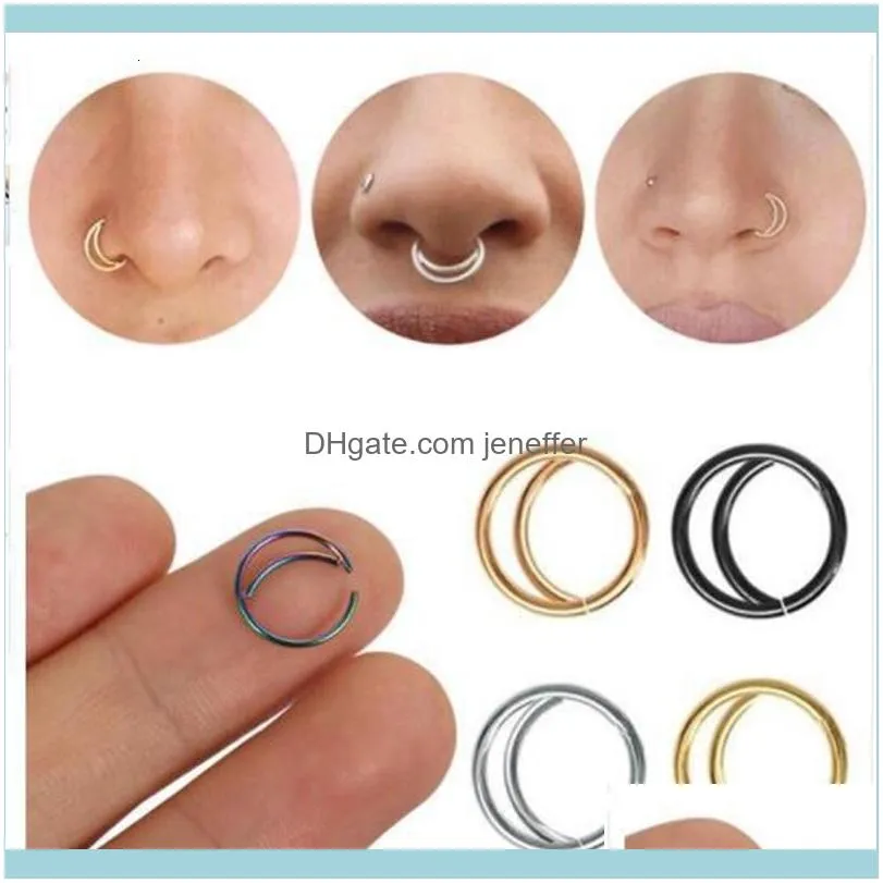 Urok kolczyki biżuteria 9vatnail wersja anty alergia księżyca Mały pierścień nosowy Kuretura Biżuteria Dostawa 2021 Haycu