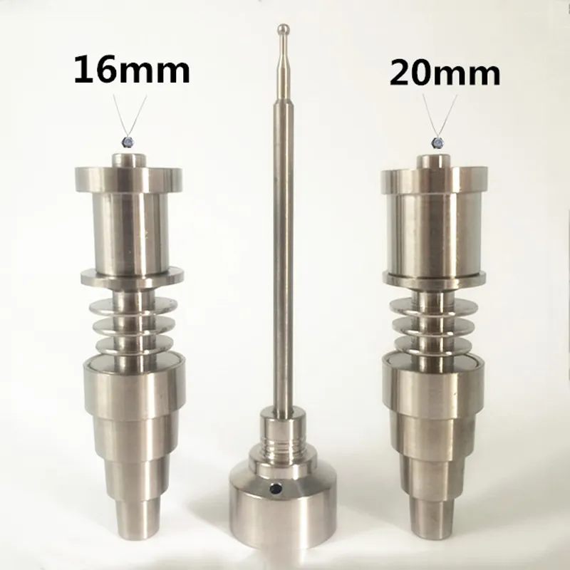 Domeless GR2 Titan Nägel Wasserpfeifen 16mm 20mm Dnail Enail Heizspule Carb Cap Kits für sowohl weibliche als auch männliche Glaspfeife Wasserbong Rauchzubehör