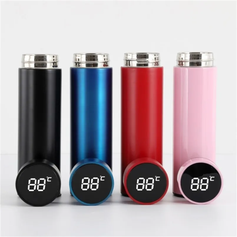 500ml Temperature Display Thermos Bottle For Tea Vacuum Flasks Double Wall Stainless Steel Travel Coffee Mug Thermo cup 211109