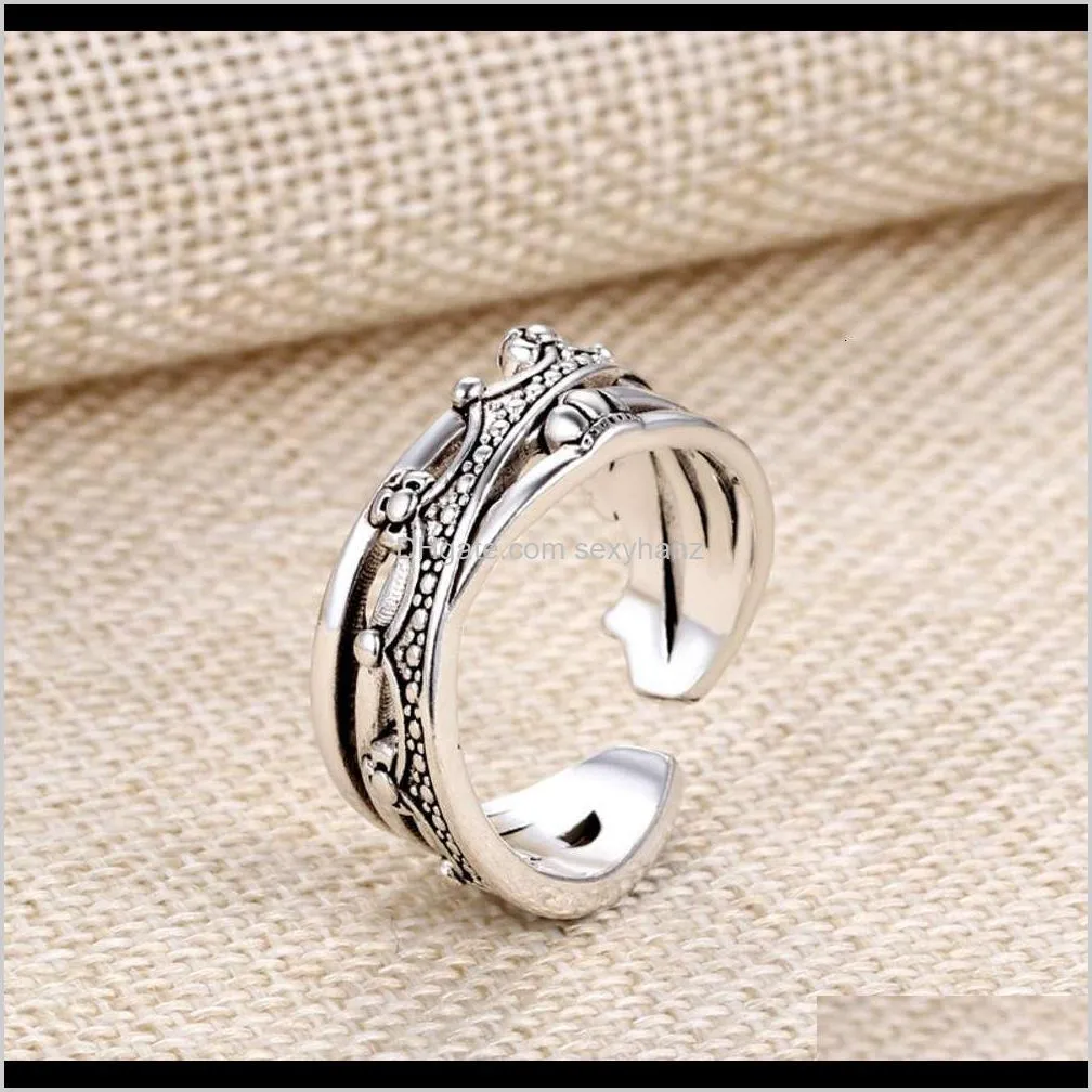 korean east gate smile face copper plated thai silver men`s old fashion opening adjustable lovers ring