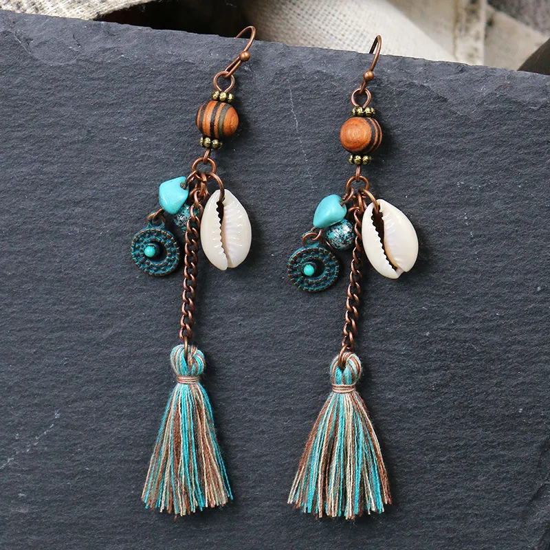 Verklaring Sieraden Tassel Lange Oorbellen voor Dames Dangle Earring Drop Etnische Vintage Boho Groothandel