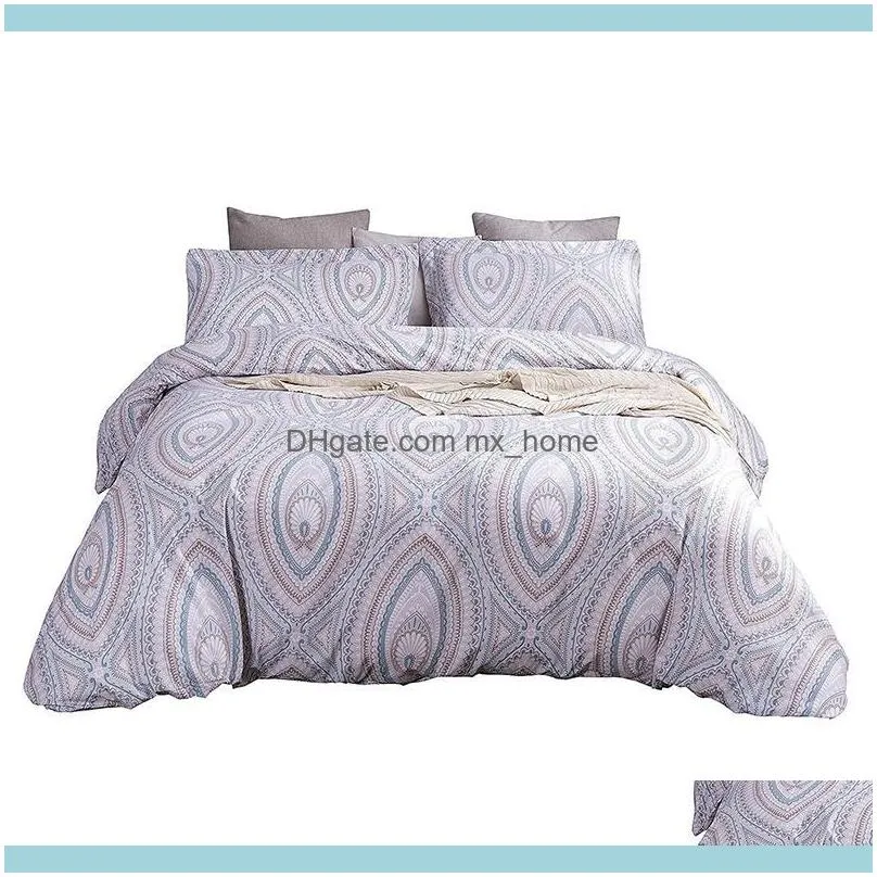 Bedding Sets Duvet Set Bohemian Print Lightweight Soft 3PC With Pillow Case Home Textiles