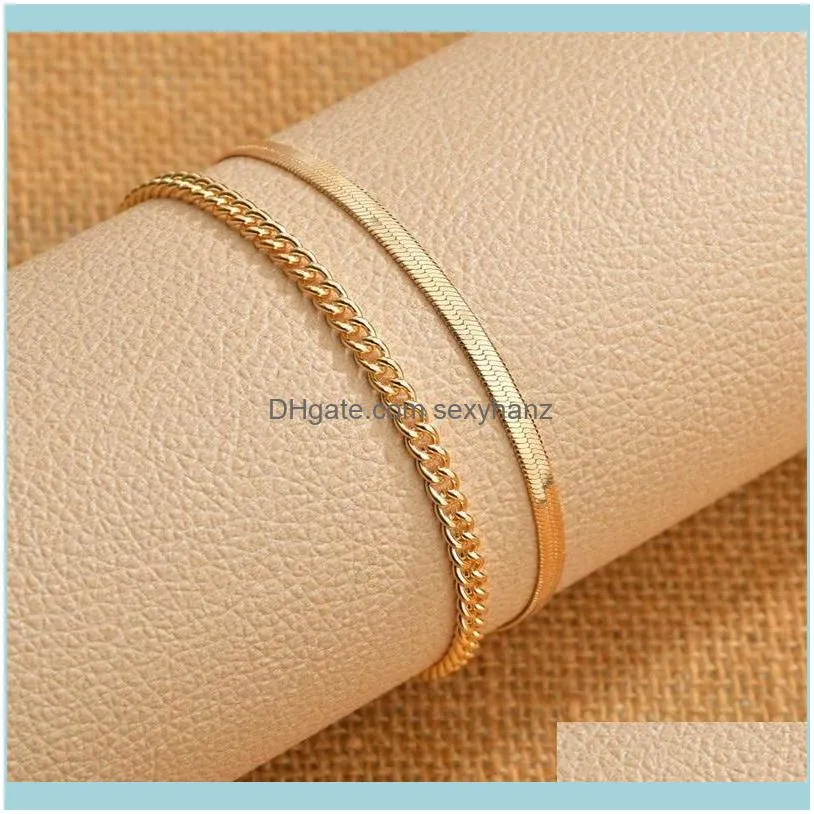 Fashion Accessories Jewelry Gold Chain Anklet, Herringbone Adjustable Charm Anklet,ankle Leg Bracelet,foot Jewelry
