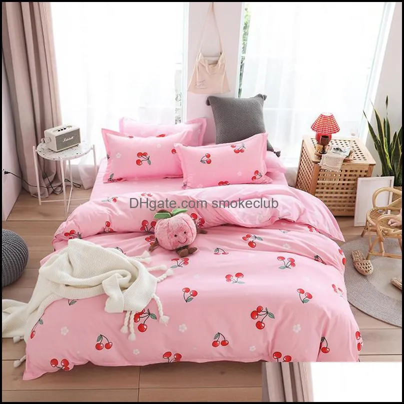 Bedding Sets Tree Set Cartoon White Quilt Cover Pillowcase Warm Soft Bed Twin Full Queen King Duvet Girls Bedclothes