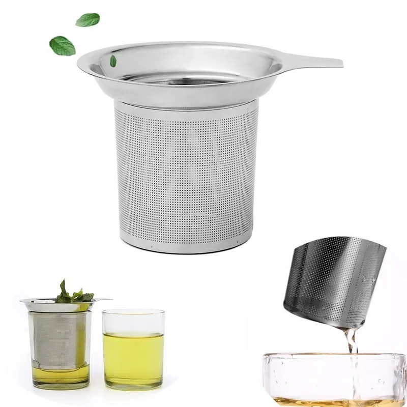 Reusable Stainless Steel Tea Strainer Mesh Infuser Basket Loose Tea Leaf Infusers Herb Filter for Mug Teapot Tea Accessories