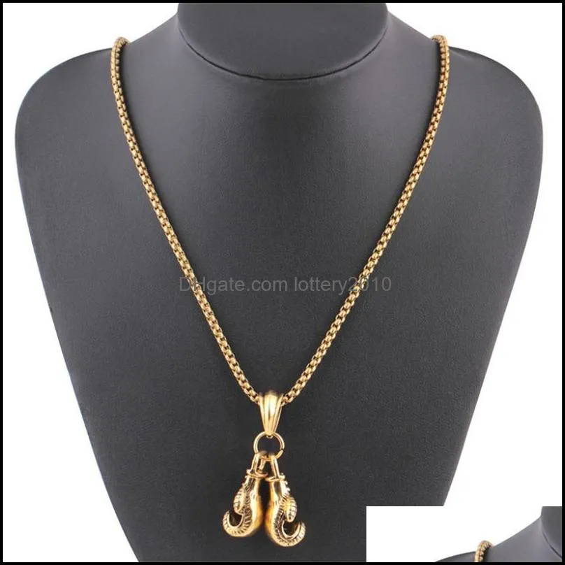 Men`s trendy Personality Fashion Necklace Boxing Sport Simple Accessories 5535#1