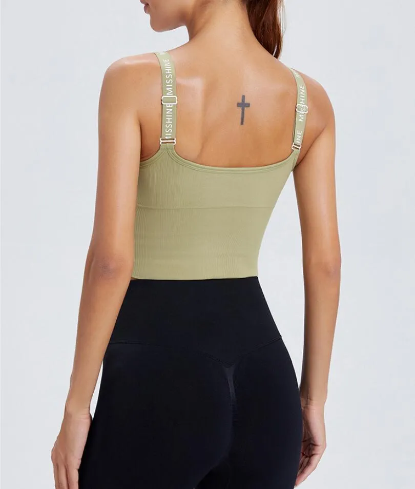 2021 women`s spring and summer sports T-shirt underwear shock absorption beauty back running fitness vest yoga bra
