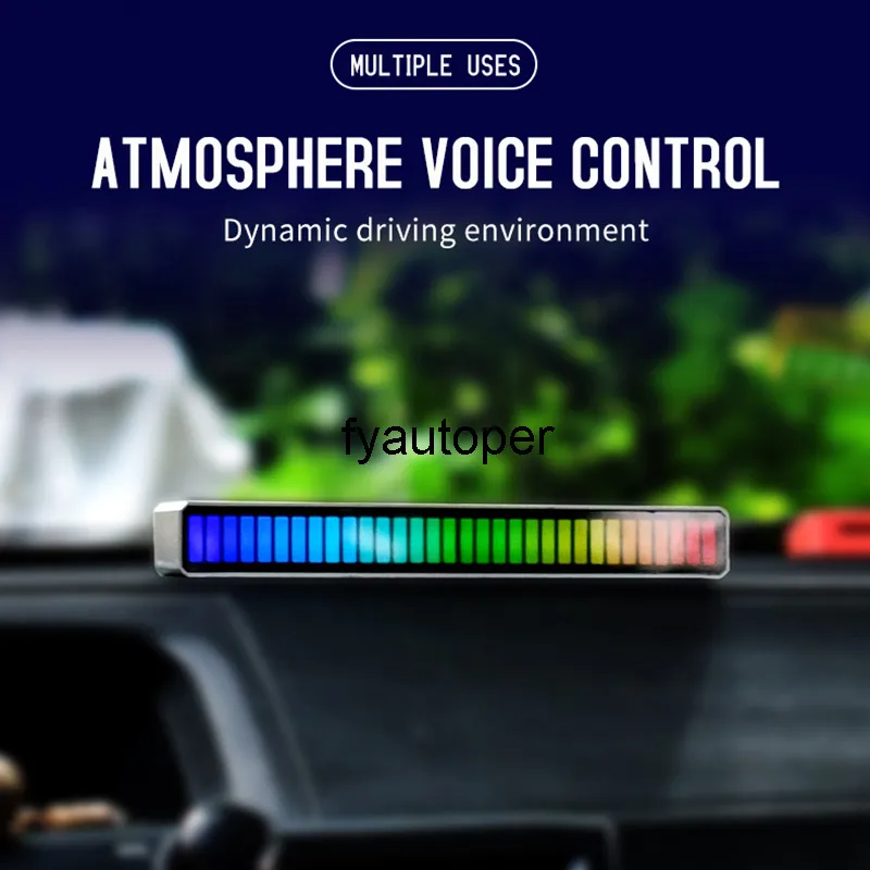 Auto LED-lamp, Rhythm Voice Control, Muziek RGB Milieu USB Milieubescherming en energiebesparende lampauto